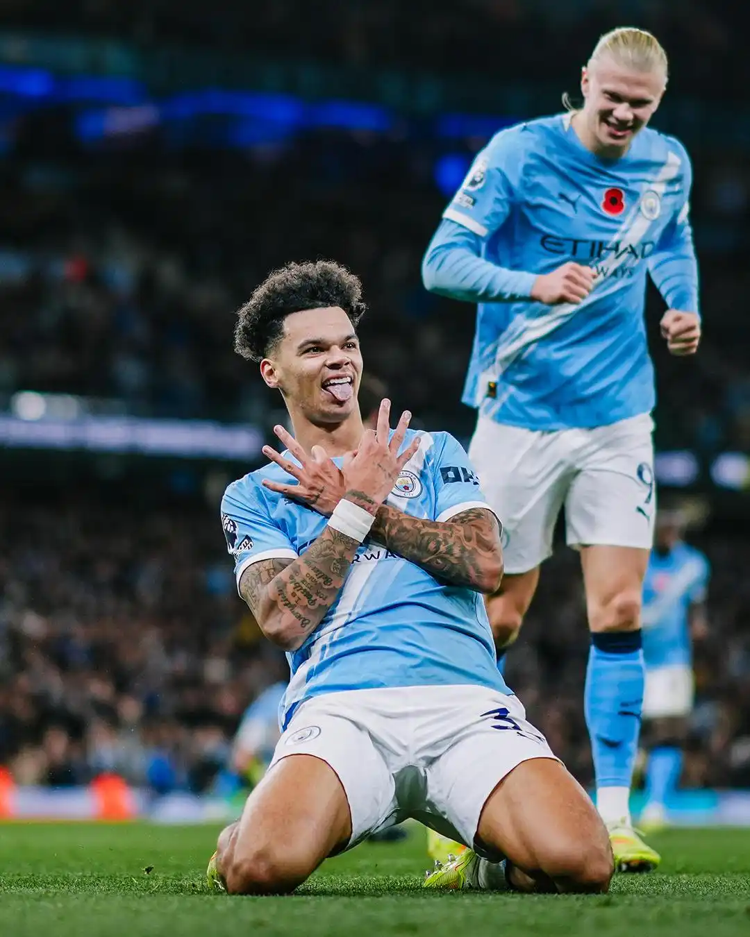 哈兰德双响助曼城摘下樱桃 10场13球超英超10队进球数_英超第10轮曼城3-1伯恩茅斯 哈兰德独中两元 曼城近5轮第4场胜利