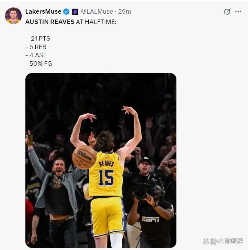 奥斯汀里夫斯表现_湖人里夫斯51分_里夫斯贡献51+11+9 湖人险