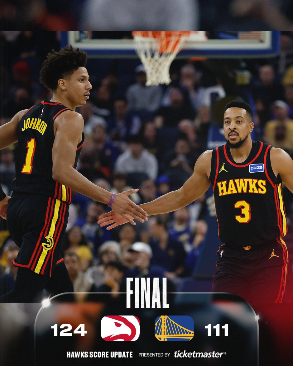 NBA回放全场录像高清：常规赛老鹰vs勇士（1月12日）杰伦·约翰逊23+11+6率队六人上双