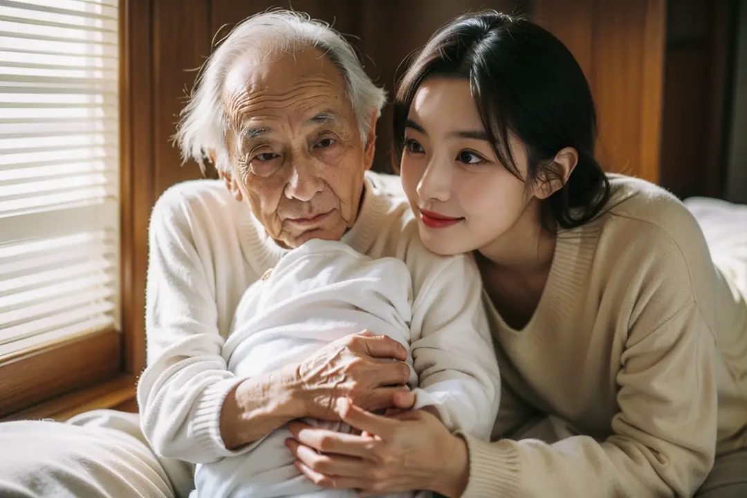 四代同堂家庭养老模式_106岁太姥爷与刚出生的重孙相见_106岁太姥爷与重孙首次相见