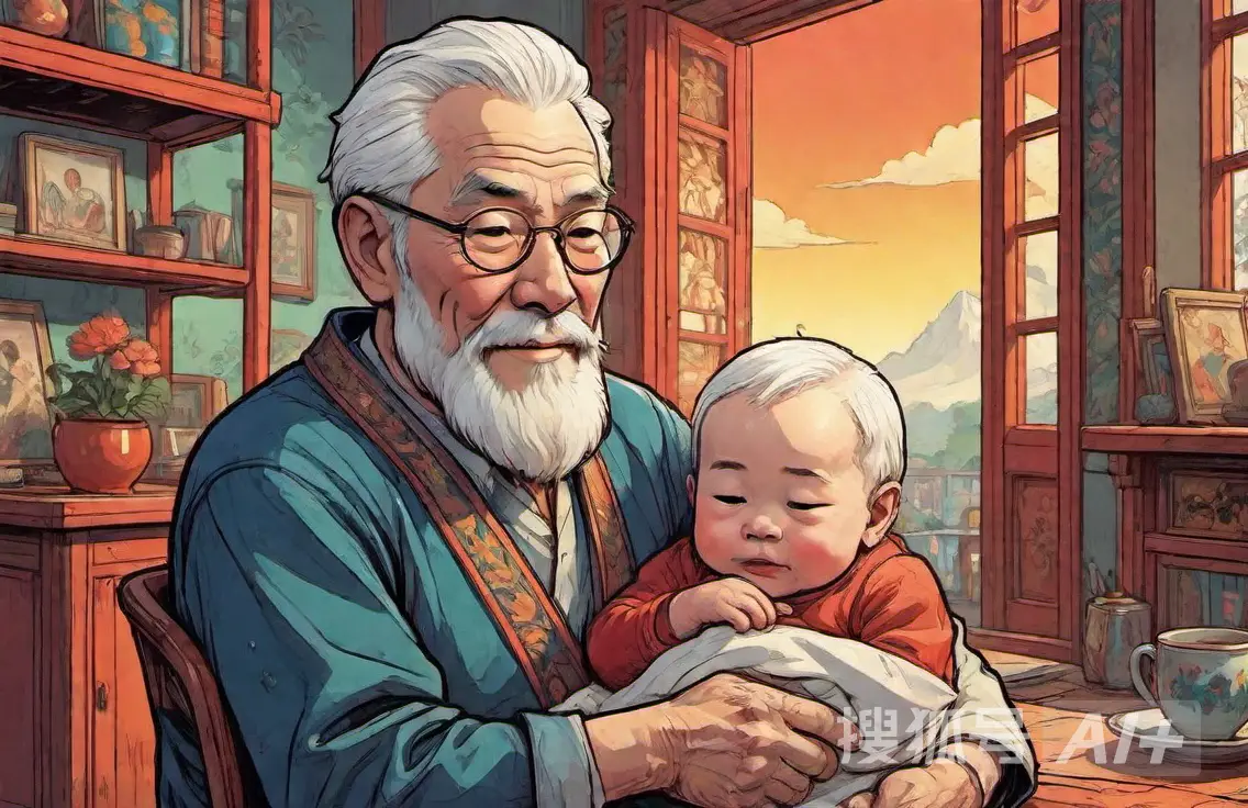 106岁太姥爷与刚出生的重孙相见_106岁太姥爷与重孙首次相见_四代同堂家庭养老模式