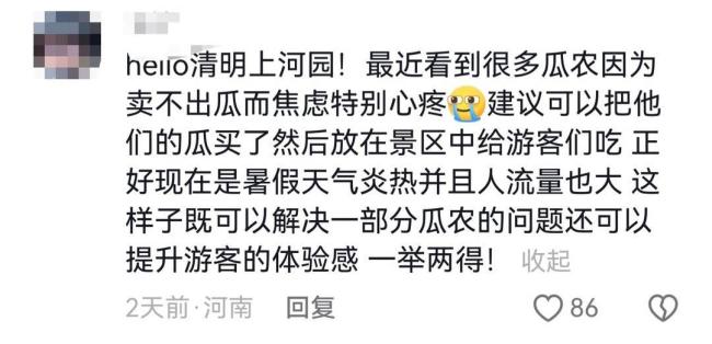 景区免费吃西瓜 小男孩3秒吃完