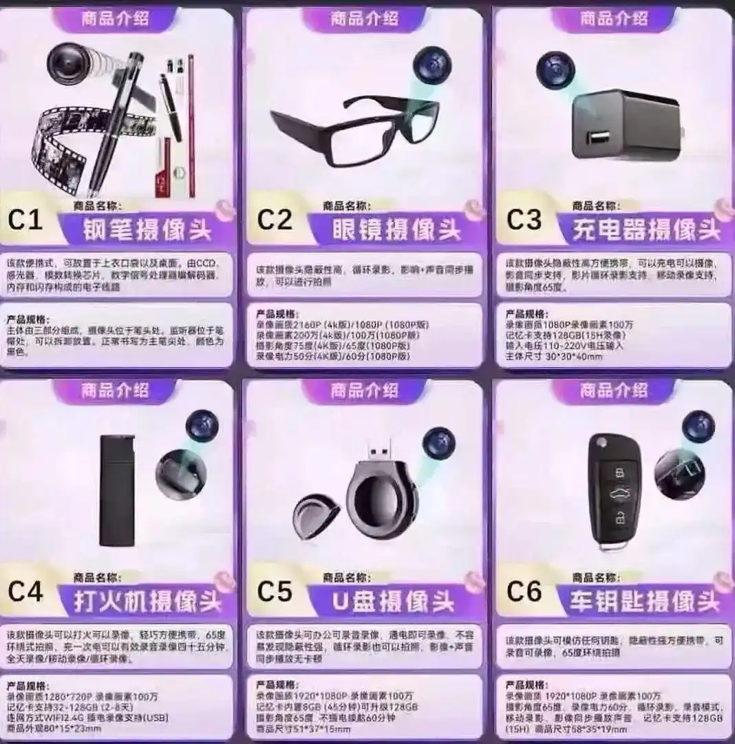 针孔摄像头改装 生活用品 偷拍设备定制_充电宝打火机车钥匙都成偷拍利器了