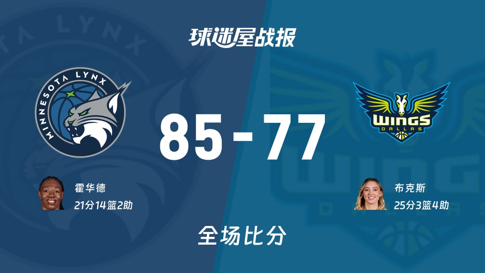 WNBA常规赛:霍华德21+14+2,山猫以85-77战胜飞翼